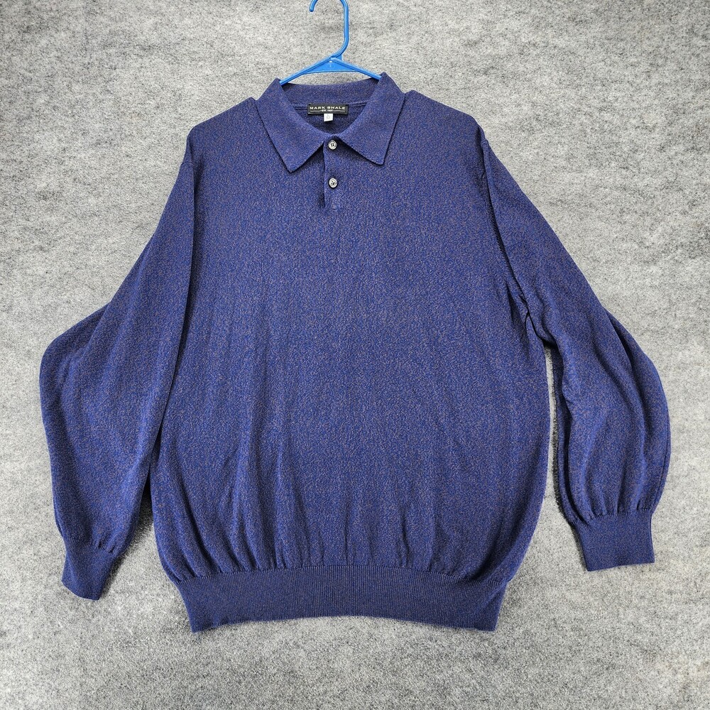 Mark Shale Sweater Mens Large 52 Long Sleeve Blue Italy